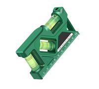 Laroal Regla de nivel verde de 105 mm, potente nivelación magnética de alta precisión para el hogar, medidor de agua, interruptor de toma, transportador, regla mini anticaída