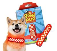 LaRoo Cinta luminosa LED de seguridad para perros, tipo C, recargable, con cierre de , fácil de fijar a la correa del collar y al arnés, paseos nocturnos luminosos (cuadros rojos)