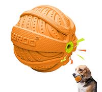 LaRoo Pelota para Perros Sonido, Juguete Interactivo para Perros, Caucho Natural Pelota Perros con Chillona, Deportes al Aire Libre Pelota Flotante para Perro Pequeños Grandes (Φ9cm, Naranja)