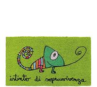 Laroom Felpudo diseño Istinto Di Sopravvivenza, Jute & Base Antideslizante, Verde, 40x70x1.8 cm