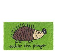 Laroom Felpudo diseño Occhio Che Pungo, Jute & Base Antideslizante, Verde, 40x70x1.8 cm