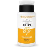 LaRosa ACETONA COSMÉTICA 190 ml en botella con dispensador/bomba: la fórmula más fuerte con aditivos que protegen las uñas y la piel alrededor de ellas, REMOVEDOR aroma a LIMA