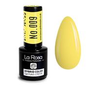 LaRosa - Esmalte de uñas de gel UV, amarillo limón - Serie CREME, alta pigmentación UV/LED, brillo de larga duración, 9 ml (Nº 009)