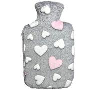 Larovita Bolsa de agua caliente con funda de corazón, Hugo Frosch, 1,8 L, con certificación INTERTEK