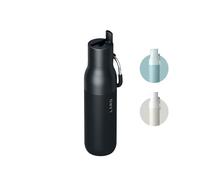 LARQ Flip Top 500ml - Botella térmica de acero inoxidable con doble aislamiento, Sorbete con tapa abatible, Mosquetón con recubrimiento de silicona, Libre de BPA, Obsidian Black