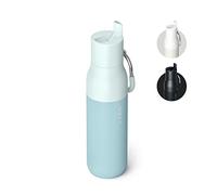LARQ Flip Top 740ml - Botella térmica de acero inoxidable con doble aislamiento, Sorbete con tapa abatible, Mosquetón con recubrimiento de silicona, Libre de BPA, Seaside Mint