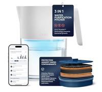 LARQ PureVis Jarra Filtradora de Agua 1,9L - Tecnología UV-C de Autolimpieza - Filtro Nano Zero para Plomo - PFAS, Cloro y Cal- Garantía 2 Años - Pure White