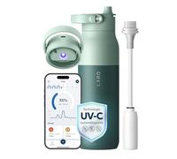 LARQ Smart Botella PureVis 2 680ml - Purificador de Agua UV Autolimpiante, Seguimiento de Hidratación por App, Pajita con Filtro, Asa Desmontable, Aislamiento de Doble Pared, Eucalyptus Green
