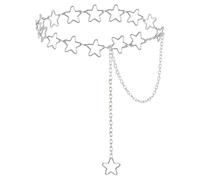 Larrel Cinturón de estrella para mujer, cadena de cintura de metal con estrella hueca, 100 cm de largo, ajustable, con cadena de extensión de 50 cm, cinturón de cadena decorativa para el vientre