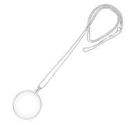 Larrel Lupa monóculo, collar con 5 lupas de metal con collar, lente de cristal de 4,5 cm y cadena de 89 cm de largo, lupa para colgar, lente de cristal, monóculo para libros, periódicos, joyas