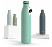 LARS NYSØM Botella de Acero Inoxidable | Botella aislada 0,75l | Cantimplora de 0,75 litros a prueba de fugas para deportes, bicicleta, perro (Aqua Turquoise, 750ml)