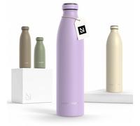 LARS NYSØM Botella de Acero Inoxidable | Botella aislada 1l | Cantimplora de 1 litro a prueba de fugas para deportes, bicicleta, perro (Lavender Purple, 1000ml)