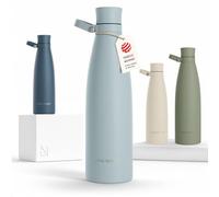 LARS NYSØM Botella de Acero Inoxidable | Botella aislada 1l | Cantimplora de 1 litro a prueba de fugas para deportes, bicicleta, perro (Sky Blue, 1000ml)