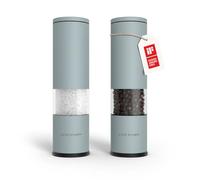 LARS NYSØM Juego de 2 molinillos de sal y pimienta manuales con molinillo de cerámica ajustable de grueso a fino I Juego de molinillos de especias de diseño (Sky Blue)