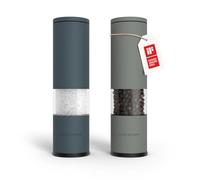 LARS NYSØM Juego de 2 molinillos de sal y pimienta manuales con molinillo de cerámica ajustable de grueso a fino I Juego de molinillos de especias de diseño (Blue/Gray)