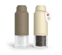 LARS NYSØM Juego de Molinillo de Sal y Pimienta de Acero Inoxidable con Molinillo Ajustable I Diseño de Botella Juego de Molinera de Especias Manual (Brown/Beige)