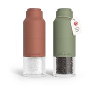 LARS NYSØM Juego de Molinillo de Sal y Pimienta de Acero Inoxidable con Molinillo Ajustable I Diseño de Botella Juego de Molinera de Especias Manual (Red/Green)