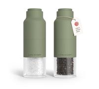 LARS NYSØM Juego de Molinillo de Sal y Pimienta de Acero Inoxidable con Molinillo Ajustable I Diseño de Botella Juego de Molinera de Especias Manual (Sage Green)