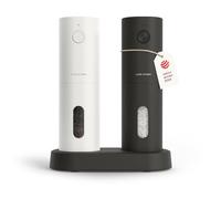 LARS NYSØM Juego de Molinillos Eléctricos de Sal y Pimienta | Molinillos Automáticos con Molino de Cerámica Ajustable | Recargables por USB (Black/White)