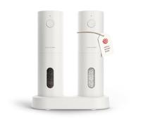 LARS NYSØM Juego de Molinillos Eléctricos de Sal y Pimienta | Molinillos Automáticos con Molino de Cerámica Ajustable | Recargables por USB (Pure White)