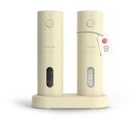 LARS NYSØM Juego de Molinillos Eléctricos de Sal y Pimienta | Molinillos Automáticos con Molino de Cerámica Ajustable | Recargables por USB (Almond Beige)