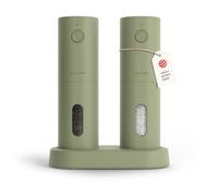 LARS NYSØM Juego de Molinillos Eléctricos de Sal y Pimienta | Molinillos Automáticos con Molino de Cerámica Ajustable | Recargables por USB (Sage Green)