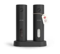 LARS NYSØM Juego de Molinillos Eléctricos de Sal y Pimienta | Molinillos Automáticos con Molino de Cerámica Ajustable | Recargables por USB (Carbon Black)