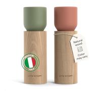LARS NYSØM Molinillo de Sal y Pimienta de Madera Manual Salero y Pimentero | Juego de Molinillos de Madera con Mecanismo de Cerámica Ajustable - Molinillo de Sal y Pimienta Manual - Elegante de Haya