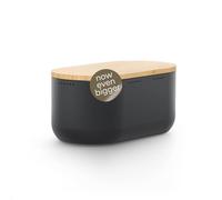 LARS NYSØM Panera I Recipiente para Pan con almohadillas antideslizantes I Caja de Pan con Tapa de bambú Adaptable como Tabla de Cortar | 34,5x18,5x15,8cm (Carbon Black)