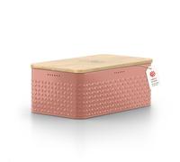LARS NYSØM Panera I Recipiente para Pan I Caja de Pan con Tapa de bambú Adaptable como Tabla de Cortar (Brick Red)