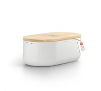 LARS NYSØM Panera I Recipiente para Pan para una frescura particularmente duradera I Caja de Pan con Tapa de bambú Adaptable como Tabla de Cortar (Pure White)