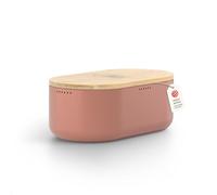 LARS NYSØM Panera I Recipiente para Pan para una frescura particularmente duradera I Caja de Pan con Tapa de bambú Adaptable como Tabla de Cortar (Brick Red)