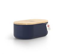 LARS NYSØM Panera I Recipiente para Pan para una frescura particularmente duradera I Caja de Pan con Tapa de bambú Adaptable como Tabla de Cortar (Midnight Blue)