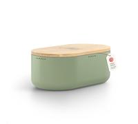 LARS NYSØM Panera I Recipiente para Pan para una frescura particularmente duradera I Caja de Pan con Tapa de bambú Adaptable como Tabla de Cortar (Sage Green)