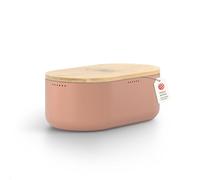 LARS NYSØM Panera Recipiente para Pan - Metal Paneras para Guardar El Pan | 34.5x18.5x15.8cm Recipiente para Pan con Almohadillas Antideslizantes - Caja de Pan con Tapa de Bambú como Tabla de Cortar