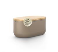 LARS NYSØM Panera Recipiente para Pan - Metal Paneras para Guardar El Pan | 34.5x18.5x15.8cm Recipiente para Pan con Almohadillas Antideslizantes - Caja de Pan con Tapa de Bambú como Tabla de Cortar