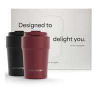 LARS NYSØM Set de regalo de tazas de café térmicas para llevar - 2 tazas térmicas de 380 ml para café - El set de vasos a prueba de fugas viene en una atractiva caja de regalo