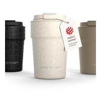 LARS NYSØM Taza térmica café para llevar 380ml | Travel Mug 0,38 L con aislante | Base de silicona antideslizante | Travel Mug de Acero Inoxidable para Café y Té (Beige, 380ml)