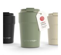 LARS NYSØM Taza térmica café para llevar 380ml | Travel Mug 0,38 L con aislante | Base de silicona antideslizante | Travel Mug de Acero Inoxidable para Café y Té (Sage Green - Powder, 380ml)