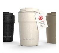 LARS NYSØM Taza térmica café para llevar 380ml | Travel Mug 0,38 L con aislante | Base de silicona antideslizante | Travel Mug de Acero Inoxidable para Café y Té (Beige, 380ml)