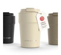 LARS NYSØM Taza térmica café para llevar 380ml | Travel Mug 0,38 L con aislante | Base de silicona antideslizante | Travel Mug de Acero Inoxidable para Café y Té (Almond Beige - Powder, 380ml)