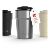 LARS NYSØM Taza térmica café para llevar 380ml | Travel Mug 0,38 L con aislante | Base de silicona antideslizante | Travel Mug de Acero Inoxidable para Café y Té (Stainless Steel - Powder, 380ml)