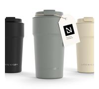 LARS NYSØM Taza térmica café para llevar | Termo Café para llevar de 0,5 litros con aislante | Travel Mug de Acero Inoxidable a Prueba de Fugas para la Bebida Caliente y el Té (Ash Gray, 500ml)