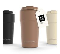 LARS NYSØM Taza térmica café para llevar | Termo Café para llevar de 0,5 litros con aislante | Travel Mug de Acero Inoxidable a Prueba de Fugas para la Bebida Caliente y el Té (Mocha Brown, 500ml)