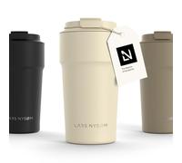 LARS NYSØM Taza térmica café para llevar | Termo Café para llevar de 0,5 litros con aislante | Travel Mug de Acero Inoxidable a Prueba de Fugas para la Bebida Caliente y el Té (Almond Beige, 500ml)