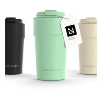 LARS NYSØM Taza térmica café para llevar | Termo Café para llevar de 0,5 litros con aislante | Travel Mug de Acero Inoxidable a Prueba de Fugas para la Bebida Caliente y el Té (Mint Green, 500ml)