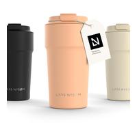 LARS NYSØM Taza térmica café para llevar | Termo Café para llevar de 0,5 litros con aislante | Travel Mug de Acero Inoxidable a Prueba de Fugas para la Bebida Caliente y el Té (Creamy Peach, 500ml)