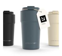 LARS NYSØM Taza térmica café para llevar | Termo Café para llevar de 0,5 litros con aislante | Travel Mug de Acero Inoxidable a Prueba de Fugas para la Bebida Caliente y el Té (Stone Blue, 500ml)
