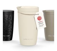 LARS NYSØM Taza Térmica para Llevar 350 ml | Travel Mug con Aislamiento | Tapa de Presión Rápida | Vaso Térmico de Acero Inoxidable Antigoteo para Café y Té (Almond Beige, 380ml)