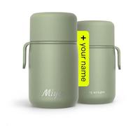 LARS NYSØM Termo para comida personalizado de acero inoxidable con recipiente aislado y tarro al vacío con grabado - Idea de regalo con nombre para hombres y mujeres (Sage Green, 700ml)
